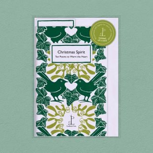 Pack image of the Christmas Spirit: Ten Poems to Warm the Heart poetry pamphlet on a decorative background
