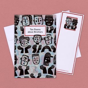 View ‘Ten Poems about Brothers’ group shot Group image of the Ten Poems about Brothers poetry pamphlet on a decorative background