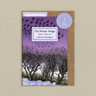 View ‘The Winter Hedge: Walks in a Deep Lane - by Miriam Darlington’ pack shot Pack image of the The Winter Hedge: Walks in a Deep Lane - by Miriam Darlington poetry pamphlet on a decorative background