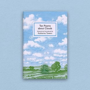 Front cover of the Ten Poems about Clouds poetry pamphlet on a decorative background