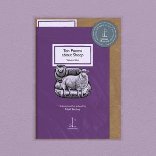 View ‘Ten Poems about Sheep: Volume One’ pack shot Pack image of the Ten Poems about Sheep: Volume One poetry pamphlet on a decorative background
