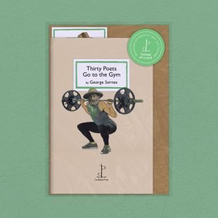 Pack image of the Thirty Poets Go to the Gym: by George Szirtes poetry pamphlet on a decorative background