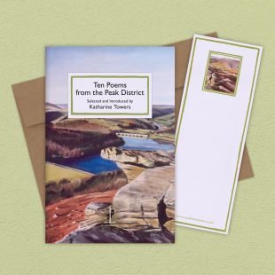 Group image of the Ten Poems from the Peak District poetry pamphlet on a decorative background