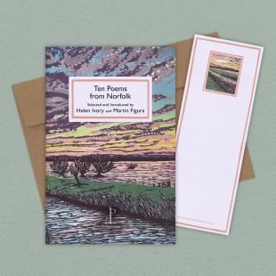 View ‘Ten Poems from Norfolk’ group shot Group image of the Ten Poems from Norfolk poetry pamphlet on a decorative background