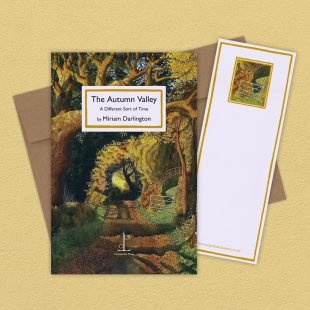 View ‘The Autumn Valley: A Different Sort of Time - by Miriam Darlington’ group shot Group image of the The Autumn Valley: A Different Sort of Time - by Miriam Darlington poetry pamphlet on a decorative background