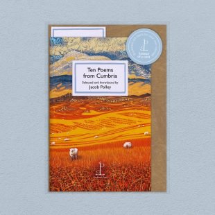 Pack image of the Ten Poems from Cumbria poetry pamphlet on a decorative background
